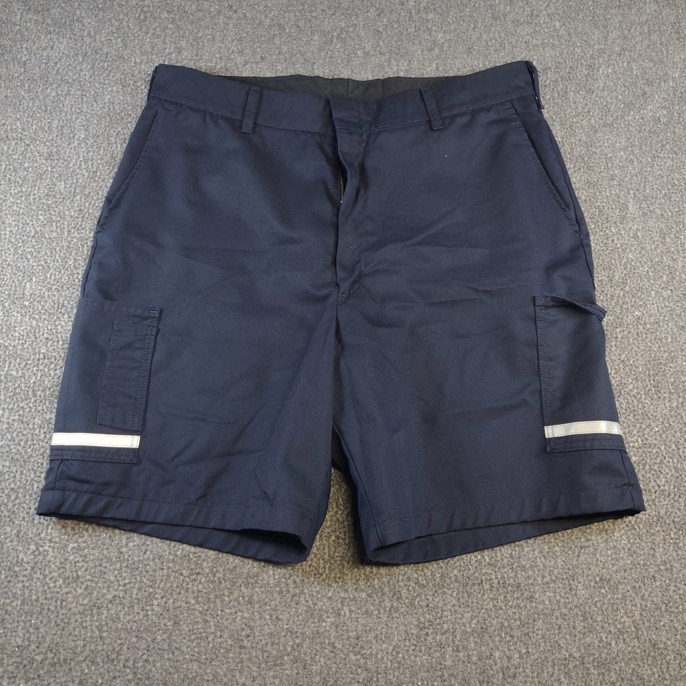 FedEx Cargo Shorts Mens 40 Navy Blue Reflective Workwear Uniform Stan Herman
